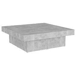 Maison Chic Table basse,Table Console Table d'appoint, Table pour salon Gris béton 90x90x28 cm Aggloméré -MN87002