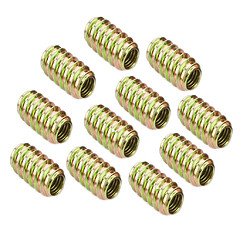 10pcs Bois Insert Interface Vis Filetages Boulons Noix Fixation Meubles M8 * 15