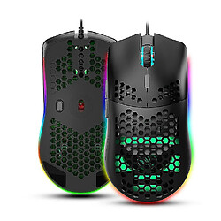 Avis Universal J900 USB Wired Gaming Mouse RGB Gamer Gamer avec six DPI Honeycomb Hollow Ergonomic