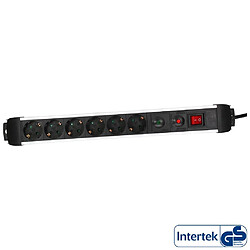 Power Strip InLine® 6 ports avec protection 6x Type F allemand avec interrupteur argent 1.5m