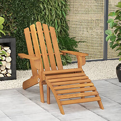 Maison Chic Chaise de jardin et repose-pied- Fauteuil d'extérieur Adirondack Bois d'acacia massif -MN27893