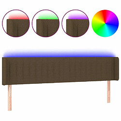 Maison Chic Tête de lit moderne à LED lumineuse pour chambre - Décoration de lit Marron foncé 183x16x78/88 cm Tissu -MN98060