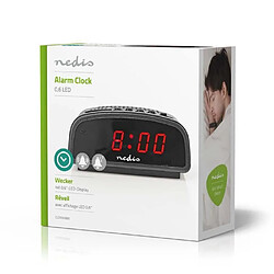 NEDIS Radio Réveil avec alarme numérique Affichage LED Fonction Snooze