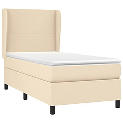 Avis Maison Chic Lit adulte- Lit + matelas,Sommier à lattes de lit et matelas Crème 90x190 cm Tissu -GKD14281