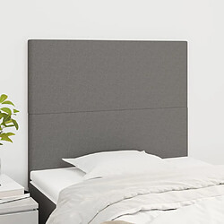 Maison Chic Lot de 2 Têtes de lit design pour chambre - Décoration de lit Gris foncé 80x5x78/88 cm Tissu -MN48903