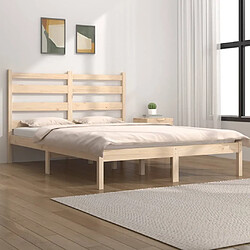 vidaXL Cadre de lit sans matelas bois massif 140x190 cm