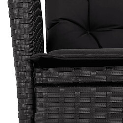 Acheter vidaXL Ensemble à manger de jardin coussins 7pcs Noir Résine tressée