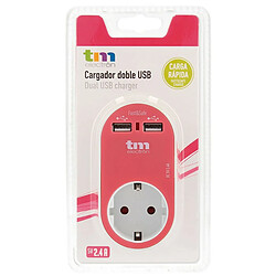 Prise Murale avec 2 Ports USB TM Electron Magenta