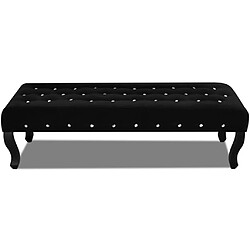 Helloshop26 Banc banquette noir tissu velours avec boutons en cristal 02_0021264