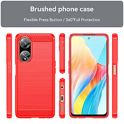 Htdmobiles Coque pour Oppo A98 5G - housse etui silicone gel carbone + verre trempe - ROUGE