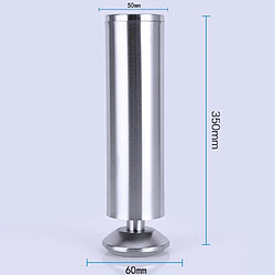 Wewoo 2 pieds de meuble de canapé de colonne épaissie de dessin de fil d'acier inoxydable de PCStaille 350mm