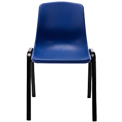 Decoshop26 Lot de 4 chaises visiteur empilable salle d'attente en plastique bleu et métal 10_0003205