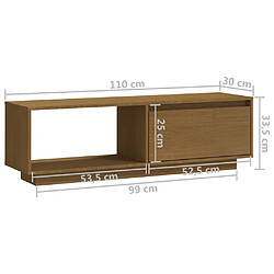 vidaXL Meuble TV Marron miel 110x30x33,5 cm Bois de pin massif pas cher