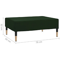 vidaXL Repose-pied Vert foncé 78x56x32 cm Velours pas cher