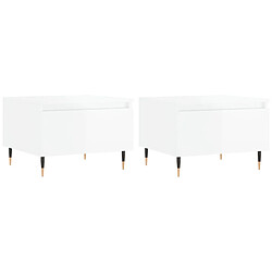 vidaXL Tables basses 2 pcs blanc brillant 50x46x35cm bois d'ingénierie