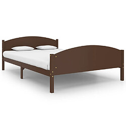 vidaXL Cadre de lit sans matelas marron foncé pin massif 140x200 cm