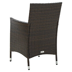 Maison Chic Lot de 4 Chaises de jardin,Fauteuil d'extérieur avec coussins Résine tressée Marron -MN63857 pas cher