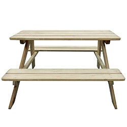 vidaXL Table de pique-nique pour enfants 89 x 89,6 x 50,8 cm Pinède