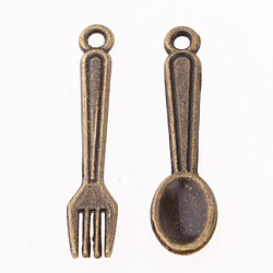 10pcs cuisine vaisselle fourchettes et cuillères 1:12 maison de poupée Miniature Accs bronze