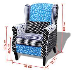 vidaXL Fauteuil avec design de patchwork Tissu pas cher