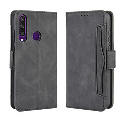 Etui en PU avec plusieurs porte-cartes noir pour votre Huawei Y6p