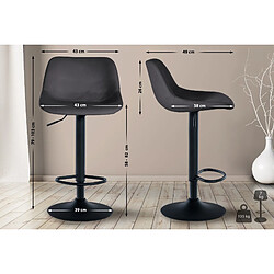 Non Lot de 2 tabourets de bar Loft velours