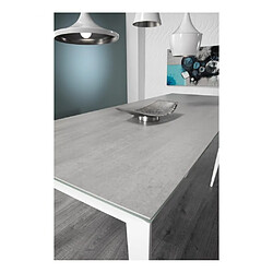 Inside 75 Table repas GEO 8 couverts 200 x 100 x 76 cm pieds blancs plateau céramique gris