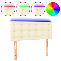 Maison Chic Tête de lit scandinave à LED,meuble de chambre Crème 100x5x78/88 cm Similicuir -MN74554