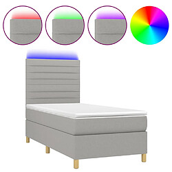 vidaXL Sommier à lattes de lit et matelas et LED Gris clair 80x200cm