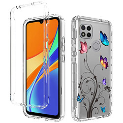 Coque en TPU anti-chute, transparent pour votre Xiaomi Redmi 9C/9C NFC - Arbre et papillon