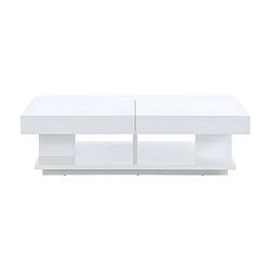 Vente-Unique Table basse ARAMIS avec rangements - MDF laqué blanc