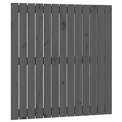 Maison Chic Tête de lit scandinave pour lit adulte,Meuble de chambre murale Gris 82,5x3x90 cm Bois massif de pin -MN61058