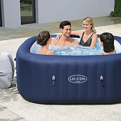 Spa Gonflable Bestway Hawaii 180x180x71 cm pour 4-6 Personnes Carré avec Pompe Épurateur de 1.325L/H Capacité Jusqu'à 840 L Bleu