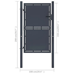 Avis vidaXL Portail de jardin Acier 100x150 cm Anthracite