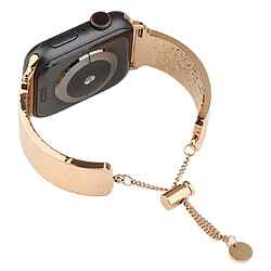 Wewoo Bracelet simple en acier inoxydable 316 avec gaufré pour Apple Watch séries 5 et 4 44 mm / 3 et 2 et 1 42 mm or rose