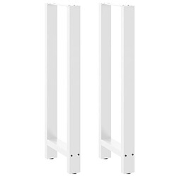 vidaXL Pieds de table basse blanc 2 pcs 40x(110-111) cm acier