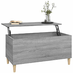 ComfortXL Table Basse Sonoma Gris 90x44,5x45 Cm Bois D'ingénierie pas cher