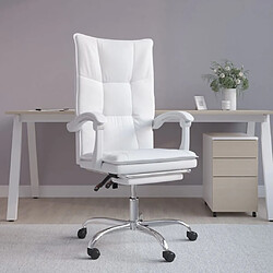 vidaXL Fauteuil inclinable de bureau Blanc Similicuir