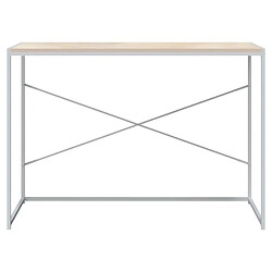 Avis vidaXL Bureau d'ordinateur Blanc et chêne 110x60x70 cm Aggloméré