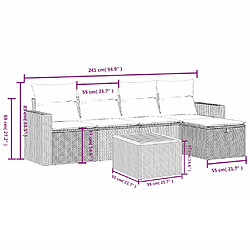 Avis Maison Chic Ensemble Tables et chaises d'extérieur 6pcs avec coussins,Salon de jardin noir résine tressée -GKD935821