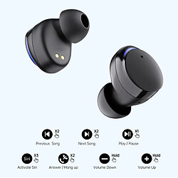 Chrono Casque sans fil Bluetooth, casque Bluetooth 5.0 IPX8 étanche, noir pas cher