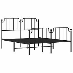 Acheter Maison Chic Cadre/structure de lit métal et tête de lit + pied de lit pour adulte - Lit Moderne Chambre noir 135x190 cm -MN11785