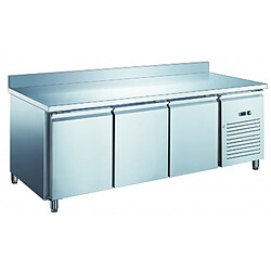 Table Réfrigérée Inox Positive 3 Portes avec Dosseret - 800 - Furnotel