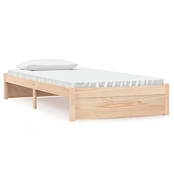 Maison Chic Lit adulte - Lit simple Cadre de lit,Structure du lit Contemporain Blanc Bois massif 100x200 cm -MN28587