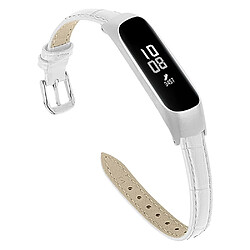 Bracelet en PU crocodile avec cadre blanc pour votre Samsung Galaxy Fit-e/SM-R375