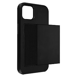 Avizar Coque iPhone 13 avec Rangement Carte Coulissant Antichoc Defender Noir