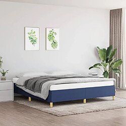 vidaXL Cadre de lit sans matelas bleu 160x200 cm tissu