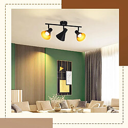 Acheter NETTLIFE 3 Spots de plafond cuisine noir vintage E14 pivotant à 330°spot industriel en métal pour salon chambre bureau couloir