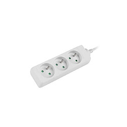 Power strip 3m, white, 3 sockets, cle made of full copper