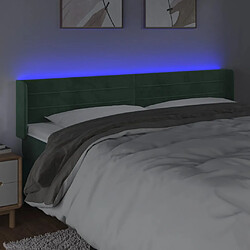 Avis vidaXL Tête de lit à LED Vert foncé 183x16x78/88 cm Velours